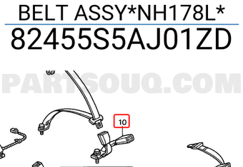 Honda 82455S5AJ01ZD BELT ASSY*NH178L*
