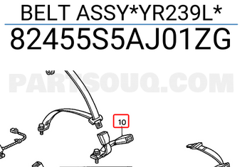 Honda 82455S5AJ01ZG BELT ASSY*YR239L*