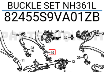 Honda 82455S9VA01ZB BUCKLE SET NH361L