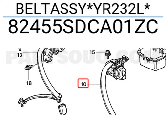Honda 82455SDCA01ZC BELTASSY*YR232L*
