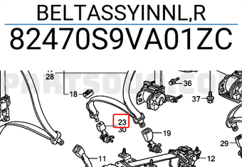Honda 82470S9VA01ZC BELTASSYINNL,R