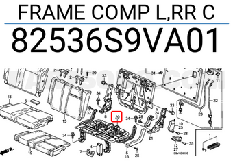 Honda 82536S9VA01 FRAME COMP L,RR C