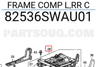 Honda 82536SWAU01 FRAME COMP L,RR C