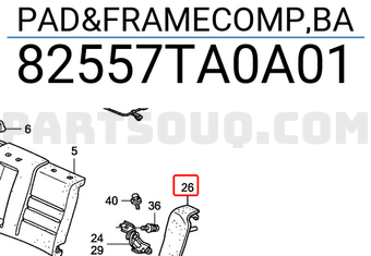 Honda 82557TA0A01 PAD&FRAMECOMP,BA