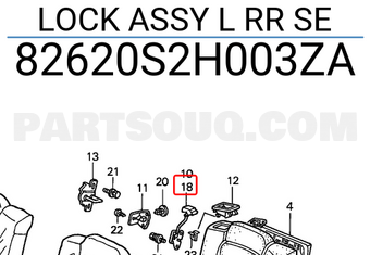 Honda 82620S2H003ZA LOCK ASSY L RR SE