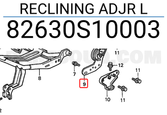 Honda 82630S10003 RECLINING ADJR L