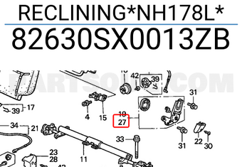 Honda 82630SX0013ZB RECLINING*NH178L*