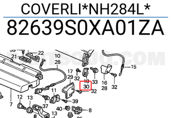 Honda 82639S0XA01ZA COVERLI*NH284L*