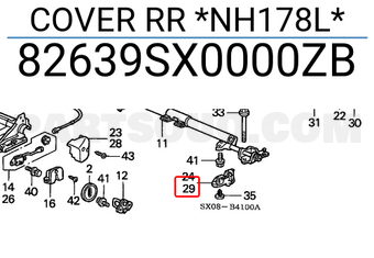 Honda 82639SX0000ZB COVER RR *NH178L*