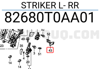 Honda 82680T0AA01 STRIKER L- RR