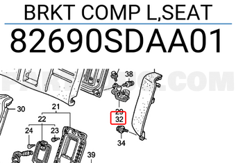 Honda 82690SDAA01 BRKT COMP L,SEAT