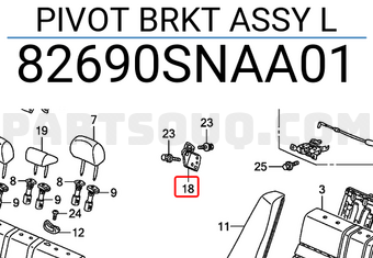 Honda 82690SNAA01 PIVOT BRKT ASSY L
