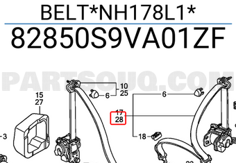 Honda 82850S9VA01ZF BELT*NH178L1*