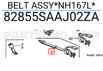 Honda 82855SAAJ02ZA BELT ASSY*NH167L*