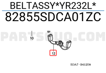 Honda 82855SDCA01ZC BELTASSY*YR232L*