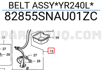 Honda 82855SNAU01ZC BELT ASSY*YR240L*