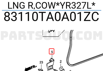 Honda 83110TA0A01ZC LNG R,COW*YR327L*