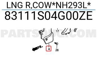 Honda 83111S04G00ZE LNG R,COW*NH293L*
