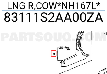 Honda 83111S2AA00ZA LNG R,COW*NH167L*