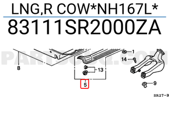 Honda 83111SR2000ZA LNG,R COW*NH167L*
