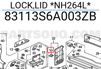 Honda 83113S6A003ZB LOCK,LID *NH264L*