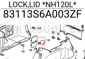 Honda 83113S6A003ZF LOCK,LID *NH120L*