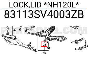 Honda 83113SV4003ZB LOCK,LID *NH120L*