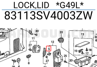 Honda 83113SV4003ZW LOCK,LID *G49L*