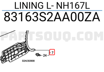 Honda 83163S2AA00ZA LINING L- NH167L