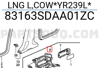 Honda 83163SDAA01ZC LNG L,COW*YR239L*
