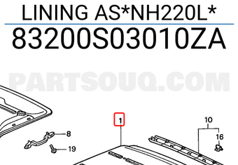 Honda 83200S03010ZA LINING AS*NH220L*