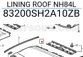 Honda 83200SH2A10ZB LINING ROOF NH84L