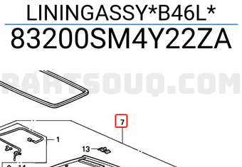 Honda 83200SM4Y22ZA LININGASSY*B46L*