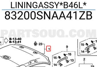 Honda 83200SNAA41ZB LININGASSY*B46L*