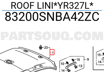 Honda 83200SNBA42ZC ROOF LINI*YR327L*