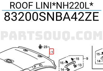 Honda 83200SNBA42ZE ROOF LINI*NH220L*
