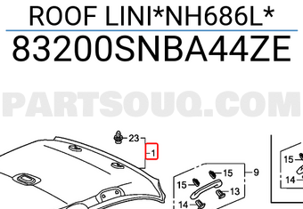 Honda 83200SNBA44ZE ROOF LINI*NH686L*