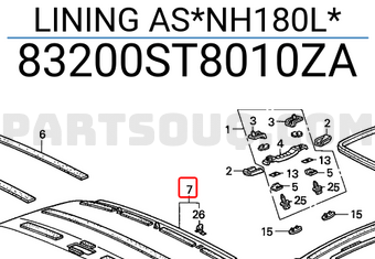 Honda 83200ST8010ZA LINING AS*NH180L*