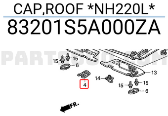Honda 83201S5A000ZA CAP,ROOF *NH220L*