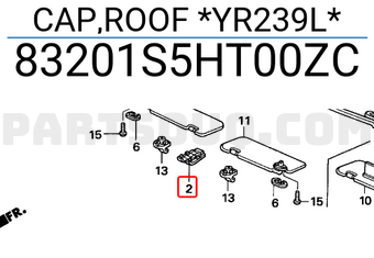 Honda 83201S5HT00ZC CAP,ROOF *YR239L*