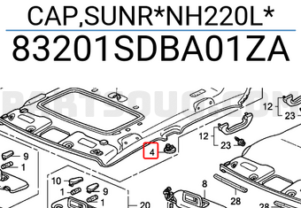 Honda 83201SDBA01ZA CAP,SUNR*NH220L*