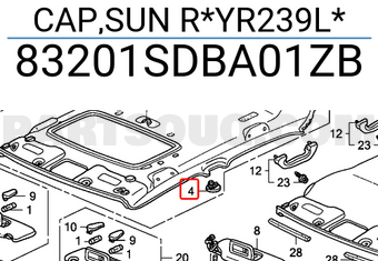 Honda 83201SDBA01ZB CAP,SUN R*YR239L*