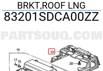Honda 83201SDCA00ZZ BRKT,ROOF LNG