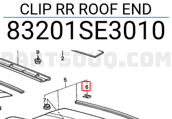 Honda 83201SE3010 CLIP RR ROOF END