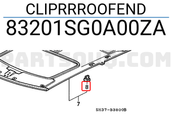 Honda 83201SG0A00ZA CLIPRRROOFEND