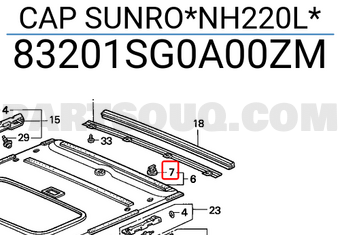 Honda 83201SG0A00ZM CAP SUNRO*NH220L*