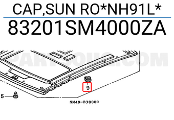 Honda 83201SM4000ZA CAP,SUN RO*NH91L*