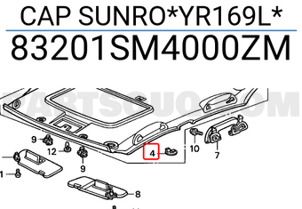 Honda 83201SM4000ZM CAP SUNRO*YR169L*