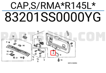 Honda 83201SS0000YG CAP,S/RMA*R145L*
