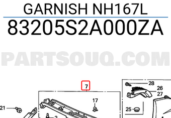 Honda 83205S2A000ZA GARNISH NH167L